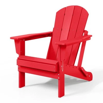 Silla Adirondack Plegable HDPE Poli Madera Patio Exterior Resistente a Todo Clima Foto 1 de 4
