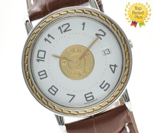 *CASI COMO NUEVO* HERMES Sellier esfera dorada cuarzo funcionando reloj para mujer de JAPÓN - Imagen 1 de 13