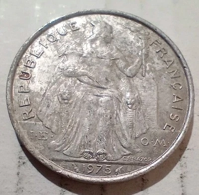 5 Francs 1975 French Polynesia Coin South Pacific Islands - Image 1 of 2