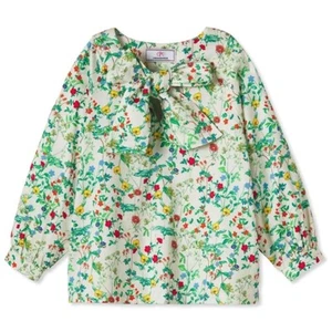 Classic Prep Childrenswear Becca Neck Tie Blouse Top Long Sleeve Floral Print 4T - Picture 1 of 10