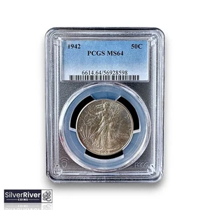 1942 Walking Liberty Half Dollar (*Certified MS64 by PCGS*) - Picture 1 of 4