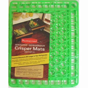 Vtg NEW 2 Packages 4 Mats Rubbermaid Ventilated Refrigerator Crisper Mats 9"x11" - Picture 1 of 3