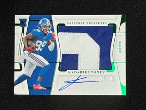 KADARIUS TONEY 2021 PANINI NATIONAL TREASURES ROOKIE PATCH AUTO /89 RC Emerald