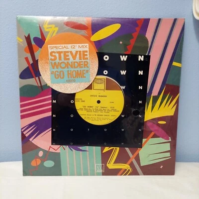 Stevie Wonder Go Home (2 Tracks) Promo 12" Single  1985, New & Sealed Motown - Image 1 of 4