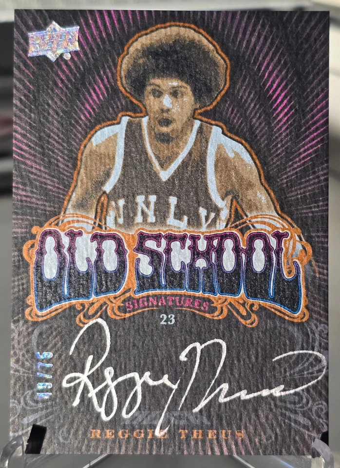 Reggie Theus 2012 Exquisite Collection UD Black Old School Signatures #OS-RT /75 - Image 1 of 2
