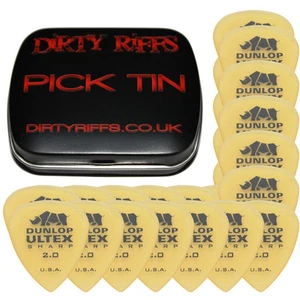 24 x Dunlop Ultex Sharp Guitar Picks / Plectrums - 2.00mm In A Handy Pick Tin - Picture 1 of 1