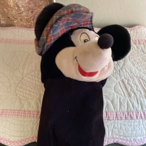 Vintage Disney Exclusive Plush Mickey Mouse Golf Club Cover Tartan Plaid Hat - Picture 1 of 4