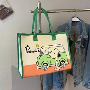 Snoopy Canvas Shopping Tote Bag Cartoon Peanuts Cute Handbag Shoulder Bag - Picture 1 of 6