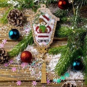 "Kit ricamo perline fai da te su base di plastica ""Orso di Babbo Natale" - Foto 1 di 7