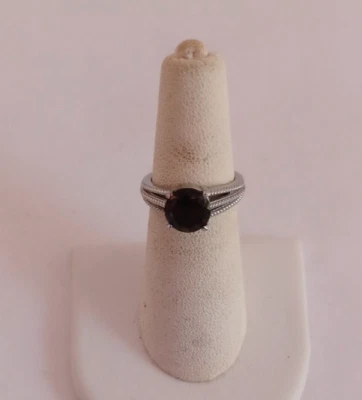 Anillo solitario mujer cuarzo ahumado 1,75 ctw acero inoxidable (talla 9,0) Foto 1 de 4