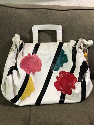 Bolsa de ombro/alça superior vintage Carlos Falchi, couro - Imagem 1 de 4