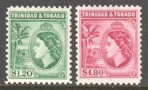TRINIDAD & TOBAGO 1953 $1.20 & 4.80 QUEEN ELIZABETH II - Foto 1 di 2