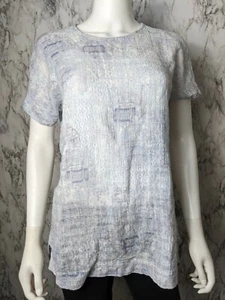 J.Jill Pure Jill XS Extra Small Leinenmischung Aquarell Blau Weiß Top - Bild 1 von 9