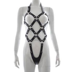 Erotik Rollenspiel Körper Ledergeschirr Harness Kunstleder Sex Sexy Body Fessel - Bild 1 von 10