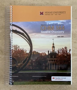 CHM 144 MIAMI UNIVERSITY General Chem 2020-21 Edition Laboratory Manual Spiral - Bild 1 von 4