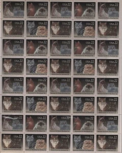 BRIEFMARKEN US 1987 KATZEN 22c 50er Bogen A1 111 - Bild 1 von 1