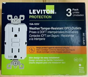 (30 PCS)LEVITON GFWT1-3W GFWT1-W Weather/15 A tamper Resistant TR-WR White NEW! - Picture 1 of 2
