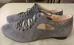Think Schnürschuhe Guad-2 Farbe Taupe-Grau Halb-Schuhe Veloursleder Gr. 41,5 Neu - Bild 1 von 11