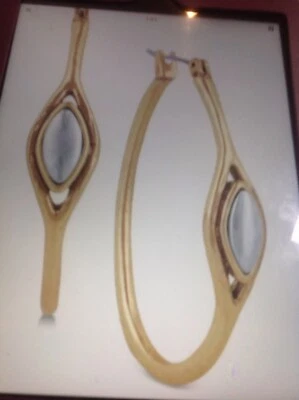 Lucky Brand Gold Tone & Imitation Pearl Hoop Earrings, NWT - Image 1 of 3