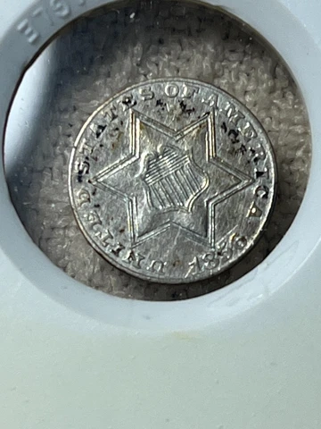 1856 Three Cent Silver Coin  XF/AU (ESTATE SALE FIND) Cover