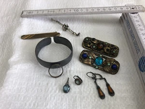 10x gioielli antichi bracciale orecchini anello spille con pietra circa dal 1910 - Foto 1 di 12