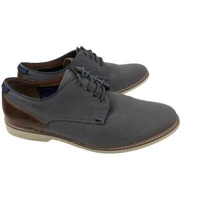 Steve Madden Newstead Hombre Oxford Talla 8.5 Lona Gris Plano Con Cordones  Foto 1 de 4