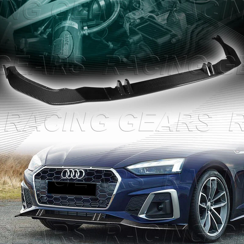 碳纤维前部防撞器唇部身体套件 SPOILER 适合 20-22 奥迪 A5 S5 SPORTBACK — 第 1/4 张图片
