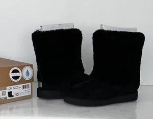 UGG PATTEN SCHWARZ WILDLEDER LAMMFELL DAMEN STIEFEL NEU MIT ETIKETT GRÖSSE 10 SELTEN 🔥 - Bild 1 von 16