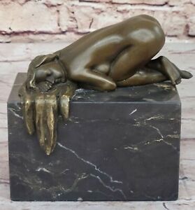 Elegant Female Nude EXOTIC Dancer Glamorous Bronze Marble Statue Sculpture