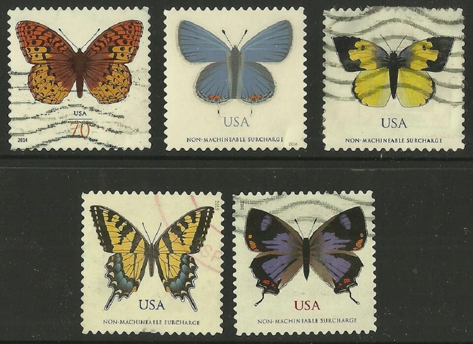 USA Stamps: Butterflies Lot,  Used (5) , Off Paper - Image 1 of 1