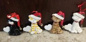 New! Personalized Cat Ornaments. Choice - White, Black, Orange Stripe, Tan/Brn - Picture 1 of 6