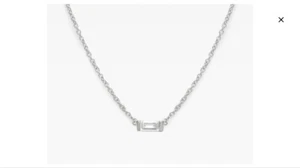 0.10 CARAT D VS1 STRAIGHT BAGUETTE DIAMOND CHANNEL SET NECKLACE 14K GOLD - Picture 1 of 4