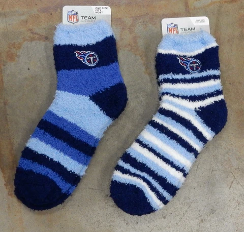 2 Pack NFL Tennessee Titans Gift Socks Sleep Soft Muchas Rayas Rainbow Women's Cover