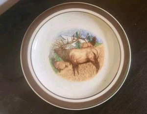 CABELA'S Folkcraft Steinzeug Salatteller 8,5" gewölbter Elch Ersatz  - Bild 1 von 4