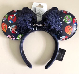 Nuevo con etiquetas Diadema Disney Mickey and Friends Minnie Mouse Lentejuelas Arco Azul Marino Orejas - Imagen 1 de 1