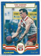 1986 Scanlens (73) Tony DANIHER Sydney ""