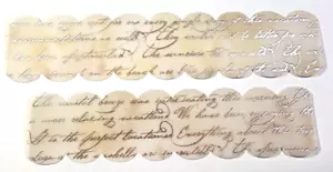Vellum Script Scalloped Edges Silver Foil Accents Set of 4 - 6" x 1-3/8" Sticker - Picture 1 of 1