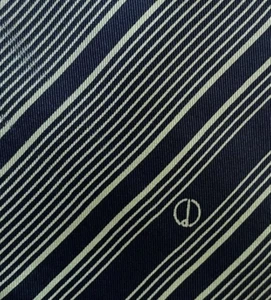 Blue Silver Striped DUNHILL Silk Logo Tie - Picture 1 of 9
