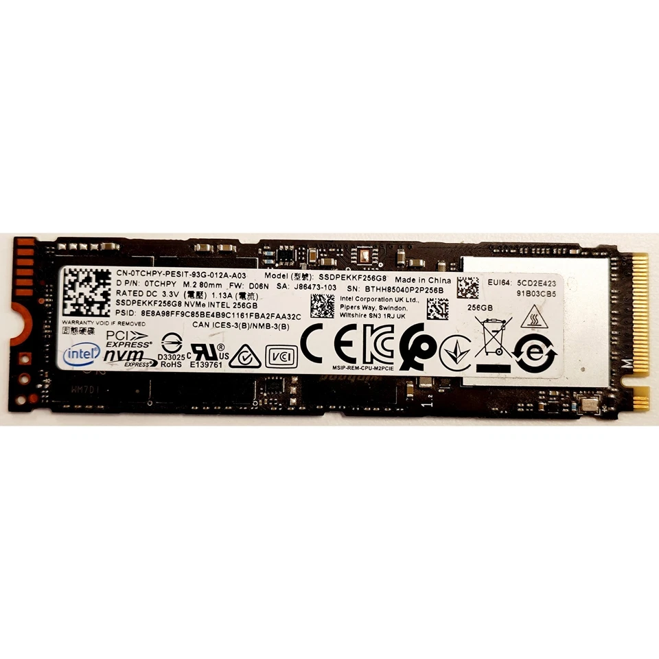 Intel 256GB, NVMe PCIe M.2 2280 Internal SSD (SSDPEKKF256G8) - Image 1 of 1