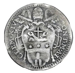 1769 Papst Clemens XIV. AR Grosso. Rom neuwertig. Päpstlicher Staat - Bild 1 von 3