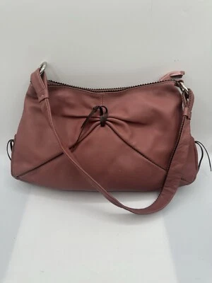 Bolso de Hombro Hobo Marco Buggiani Cuero Ciruela Claro Marrón Borde Festoneado Foto 1 de 4