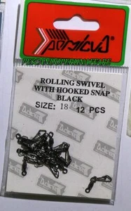 PERSICUS ROLLWIRBEL MIT HAKENKNOPF SCHWARZ - Bild 1 von 1