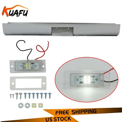 Bumper Roll Pan w/LED License Plate Light For 67-72 Ford F100 F250 Fleetside - Imagem 1 de 4