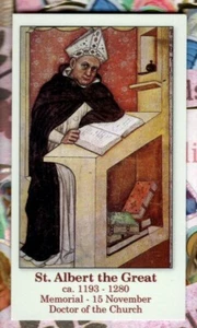 Saint St. Albert the Great with Quote (2" x 3 1/2") Heavy Paperstock Holy Card - Picture 1 of 2