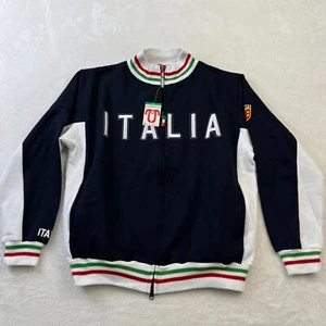 Italia Italy Mens Jacket XL Navy Blue Full Zip Football Soccer Polifemo Eye - Picture 1 of 8