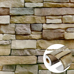 1M/10M DIY 3D Stone Wallpaper Background Modern Vinyl Film Self-adhesive Sticker - Picture 1 of 11