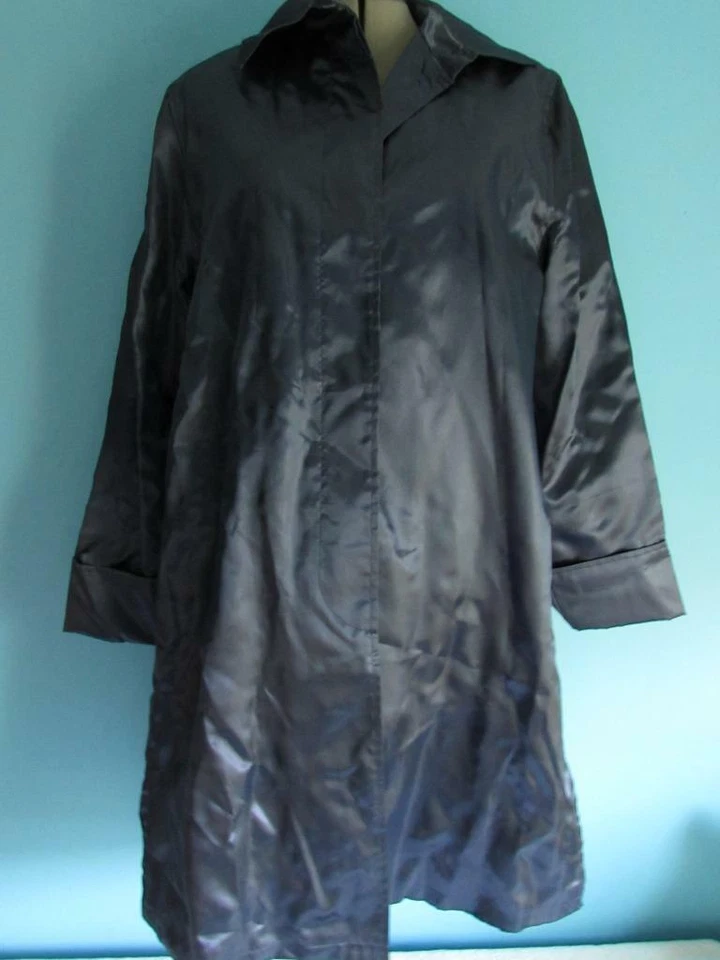 Terry Lewis Classic Luxuries Rain Coat Size Small Dark Blue Color - Image 1 of 1
