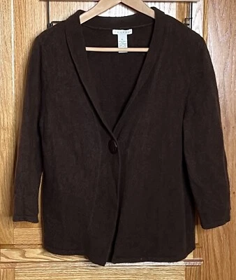 Tweeds Cardigan Womens XL** Lambswool Rabbit Hair Brown Single Button Modest - Image 1 of 4