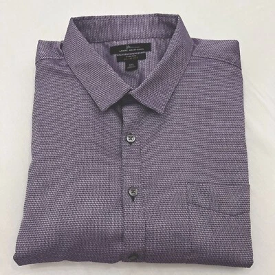 Camisa Marc Anthony Para Hombres 2XL XXL Púrpura Geométrica Elastizada Calce Ajustado Manga Corta Foto 1 de 4
