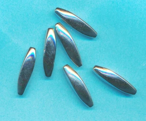 Metallperle "Olive" gedreht ca. 40x20 mm - 4 Stück - Bild 1 von 1